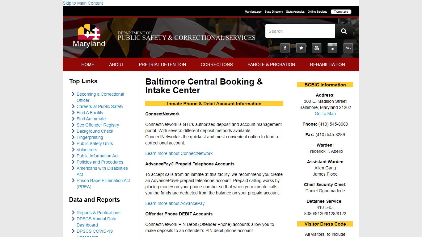 Baltimore Central Booking & Intake Center